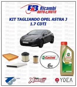 KIT TAGLIANDO OPEL ASTRA J 1.7 CDTI - 4 FILTRI 6 LITRI CASTROL EDGE 5W30 LL - Foto 1 di 1