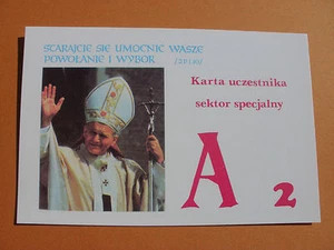 Pope John Paul II Ticket - Picture 1 of 2