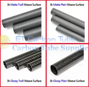 3K Carbon Fiber Tube OD 10 11 12 13 14 15 16 17 18 19 20mm x 500mm Bars / Shaft - Picture 1 of 10