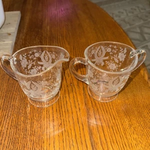 Vintage 2 pc. Clear Crystal Sugar, Creamer Gently used - Picture 1 of 1