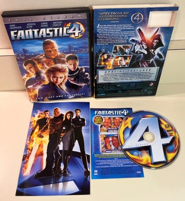 Fantastic 4 Four DVD + Slipcover, Insert, 2005, Jessica Alba, Chris Evans, Bonus Foto 1 de 4