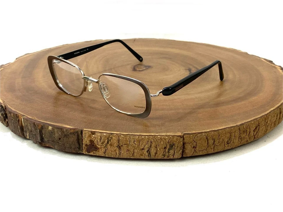 Monturas de gafas Missoni 0061 789 gris plata negro borde completo 49 18 130 mm Italia Foto 1 de 4