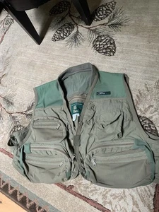 Vtg Orvis Fly Fishing Vest Mens Sz XXL Green Tackle Hidden Pockets Ripstop USA - Picture 1 of 4