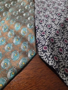 Lot of 2 Giorgio Armani Cravatte 100% Silk Men’s Neck Tie’s Made In Italy - Picture 1 of 6