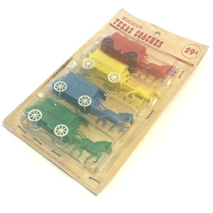 Vintage Plastic Miniature Toys Texas Coaches Horses W. Germany Henry Gordy Inc. - Picture 1 of 6