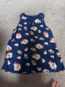 4 Hawthorn women’s tank blouse medium Blue Floral Chiffon - Picture 1 of 8