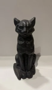 Antique Cast Iron Sitting Black Cat Doorstop National Foundry , Halloween Decor - Picture 1 of 19