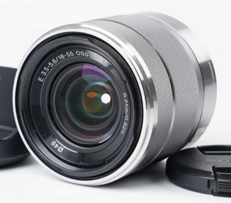 [Exc+++] SONY SEL1855 18-55mm f/3.5-5.6 OSS E-Mount Lens Silver #3028A - image 1 of 4