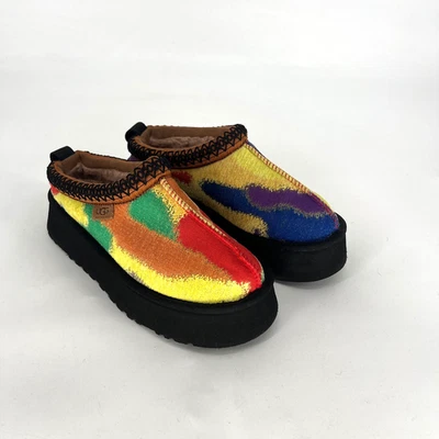 UGG Tazz Platform Slide Slipper Womens 8 Pridepop Tie Dye Colorful Maximalist - Image 1 of 4