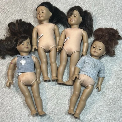 Lot of 4 American Girl Dolls 2013 / 2014 Dark Hair Blue Eyes Freckles - Image 1 of 4