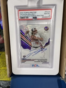 2024 Topps Pristine Jackson Holliday Purple Refractor Auto /99 Autograph PSA 8 - Bild 1 von 9