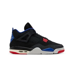 MENS AIR JORDAN 4 RETRO_BLACK/FIRE RED-DEEP ROYAL BLUE FV5029-003-SIZE 10 - Picture 1 of 5