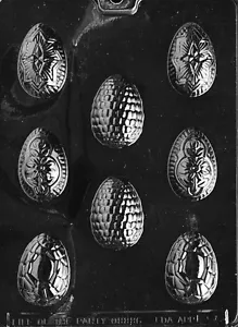 FANCY EGG ASSORTMENT mold Chocolate Candy bunnies eggs rabbit bows easter E95 - Picture 1 of 1