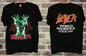 RARE VTG 1988 SLAYER Root Of All Evil WORLD SACRIFICE Tour T-Shirt - Picture 1 of 6