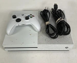 Microsoft Xbox One S White Console 500 GB Model 1681 With Controller and Cords - Picture 1 of 15