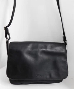 Longchamp Black Leather Nylon Large Messenger Crossbody Bag - Picture 1 of 9
