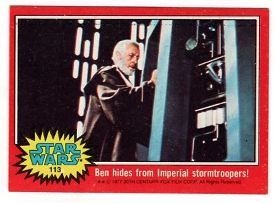 1977 Topps Star Wars Card # 113 Ben hides from Imperial stormtroopers! (C3) - Image 1 of 2