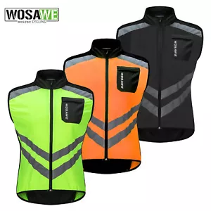 WOSAWE Mens Cycling Vest Wind Gilet MTB Bike Sport Sleeveless Jersey Tops Summer - Picture 1 of 18