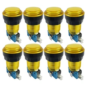 8 x gelbe 5V LED T10 28mm rund beleuchtet Arcade Drucktaster & Mikroschalter - Bild 1 von 3