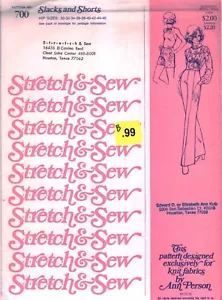700 Stretch & Sew Sewing Pattern Vintage Misses 1970s Slacks Shorts Casual UNCUT - Picture 1 of 2