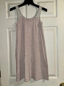 Faherty Baumwollmischung Trägerkleid Damen Extra Small meliert grau mit rosa Streifen - Bild 1 von 6