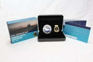 Australia 2014 RAN Submarine Service $1 Silver 1 Oz Proof Coin + Medallion - Picture 1 of 5