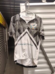 Primal Miami Dolphins Cycling Jersey Cancer Awareness Mens Sz XL White and Grey