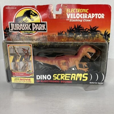 Kenner Jurassic Park 1993 Velociraptor electrónico figura corta Dino Screams  Foto 1 de 4