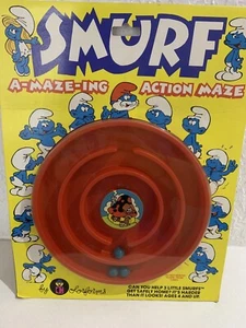 SMURF A-maze-ing ACTION MAZE Colorforms Sealed 1980’s Vintage Game Peyo - Picture 1 of 8