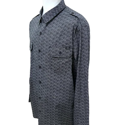 Marc Ecko Cut & Sew Men's Size 2X Big Black Rippled Cotton Sport Casual Shirt - Image 1 of 4