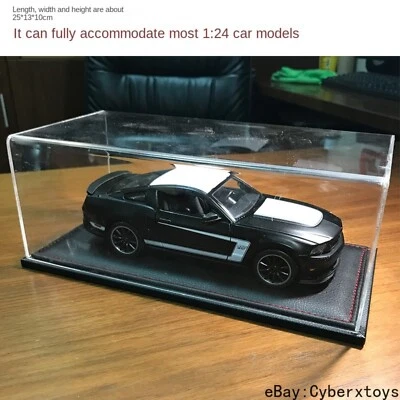 1:24 Scale for Car Model Acrylic Dust Cover Case Leather Base 25*13*10cm - Image 1 of 4