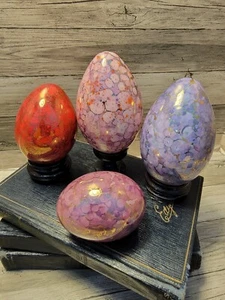 4 Ceramic Bubble Painted Eggs - Picture 1 of 5