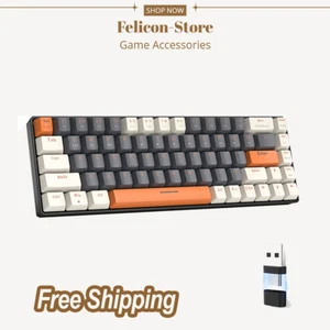 Teclado mecánico inalámbrico RK68 2,4 GHz/Bluetooth 5,0 modo doble intercambiable en caliente - Imagen 1 de 29