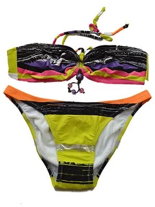 NEU KULU BADEBEKLEIDUNG BANDEAU HALTER AUSSCHNITT BIKINI TOP HIPSTER SLIPS GRÖSSE 8 LBN - Bild 1 von 1