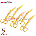 5 Pcs Lister Bandage Scissors 4.5" Full Gold Pc Instruments 