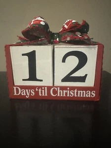 25 Days 'Til Christmas Countdown Blocks 7"x 4 Shelf Sitting Advent Calendar S21 - Picture 1 of 5