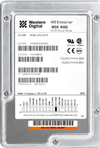 Hard WD 295156-001 WDE4360-6005A6 4.3GB 7200U/Min SCSI 68-pin 3.5 " Inch Sg - Picture 1 of 3