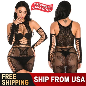 Calze collant sexy grandi donna lingerie all'uncinetto aperte senza cavallo - Foto 1 di 10