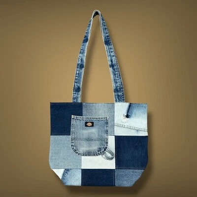 Jeans de carpintero de mezclilla retazos bolso Dickies hecho a mano de colección años 90 y2k 11,5x6x15 Foto 1 de 4