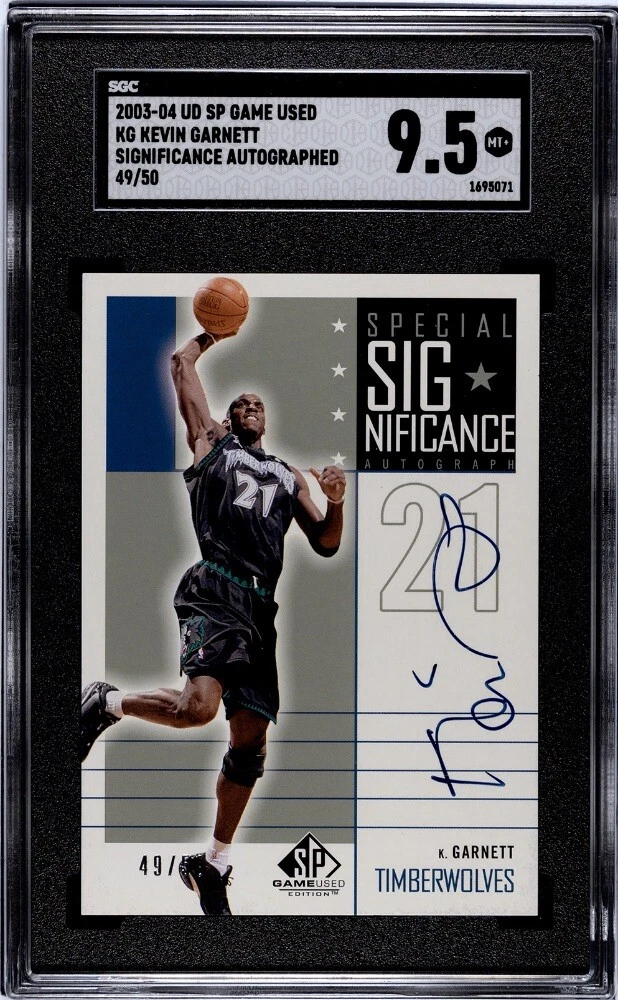 Upper Deck Kevin Garnett Autographed Basketball Trading Cards