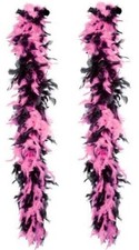 BOA PIUME ROSA NERO 190 CM ADDIO NUBILATO CARNEVALE TEATRO