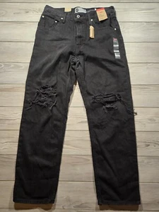 Levis Silver Tab 94 Baggy Jeans Mens 29x31 Black Distressed Straight Cotton NEW - Picture 1 of 16