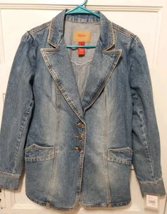 Chaqueta Mossimo para dama talla grande azul denim con botones delanteros nueva con etiquetas - Imagen 1 de 8