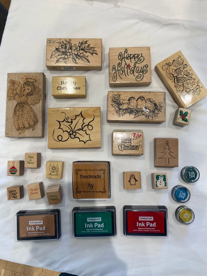  Konvolut Bastelstempel mit Tinten - festliche Themen - Bild 1 von 1