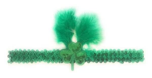 St. Patricks Day Pailletten grün Kleeblatt Stirnband - Bild 1 von 1