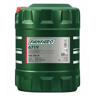 Olio motore 5W 30 Fanfaro 6719 Vw 504 507 50400 50700 20 litri olio motore originale - Immagine 1 di 3