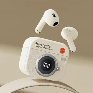 Auriculares Inalámbricos con Pantalla LED Estuche de Carga Auriculares BT 5.4 con Micrófono, Blanco - Imagen 1 de 10