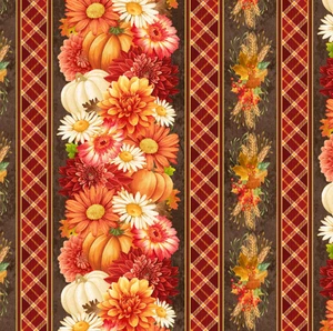 Autumn Harvest Floral, 11 Zoll Streifen Stoff, Raffung mit, zeitlos CD3513-MULTI - Bild 1 von 1