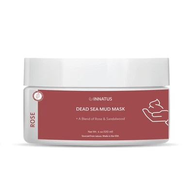 Mascarilla de barro del Mar Muerto con aceite de rosa - Mascarilla facial desintoxicante y purificadora de 4 oz - Infusión Foto 1 de 4