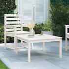 Garden Table White 82.5x82.5x45 Cm Solid Wood Pine